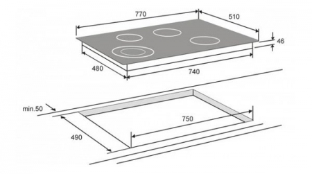 ATAG HL7271G kookplaat Zwart Ingebouwd Keramisch 4 zone(s) - Afbeelding 2