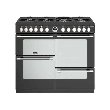 Stoves Sterling S1000 DF DeLuxe Range-fornuis Gaskookplaat Zwart, Roestvrijstaal A