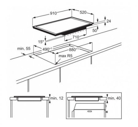 AEG HKP95510FB Zwart, Roestvrijstaal Ingebouwd Inductiekookplaat zones 6 zone(s) DHZ1092 - Afbeelding 2