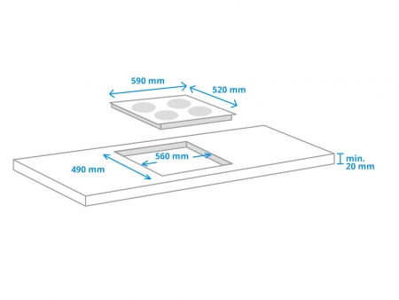 Inventum IKI6010 kookplaat Zwart, Roestvrijstaal Ingebouwd Inductiekookplaat zones 4 zone(s) - Afbeelding 3