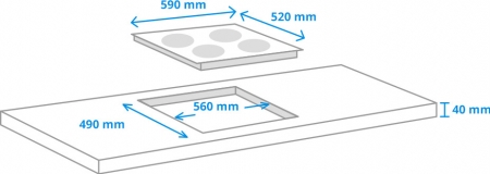 AEG HK604200CB Zwart Ingebouwd 60 cm Inductiekookplaat zones 4 zone(s) - Afbeelding 3