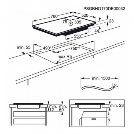 AEG IKE84441FB Zwart, Grijs Ingebouwd 78 cm Inductiekookplaat zones 4 zone(s) - Afbeelding 4