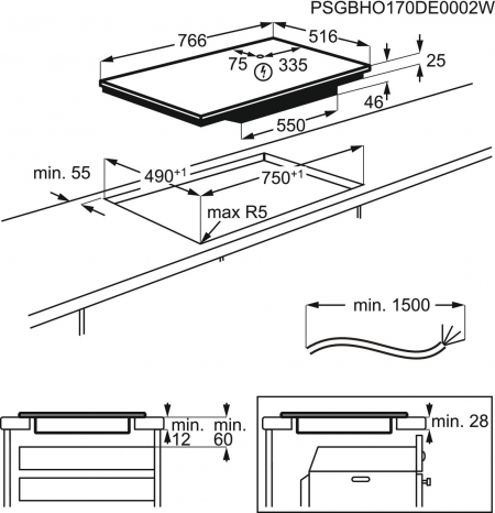 AEG IKE84441XB Zwart Ingebouwd Inductiekookplaat zones 4 zone(s) - Afbeelding 4
