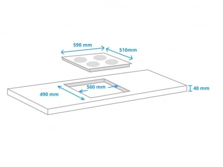 Inventum IKG6023GRVS kookplaat Zwart, Roestvrijstaal Ingebouwd Gaskookplaat 4 zone(s) - Afbeelding 3