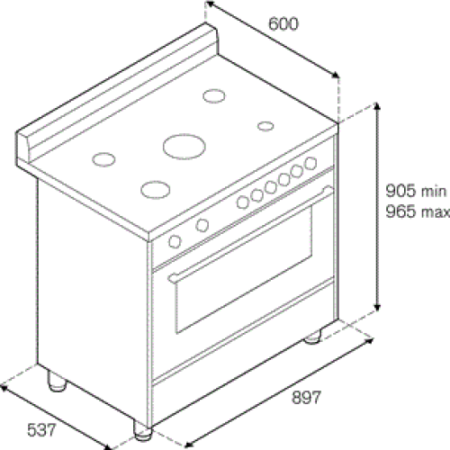 BERTAZZONI AMS96L61BNE Fornuis - Afbeelding 2