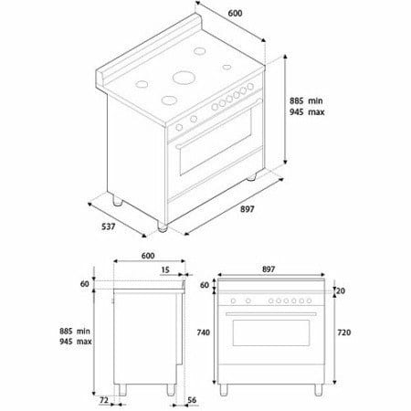 BERTAZZONI AMS96L61CX Fornuis - Afbeelding 2
