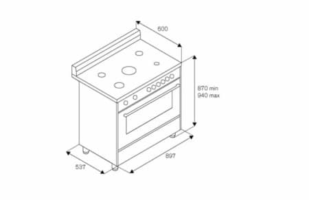 Bertazzoni MAS96LMFEATNT Fornuis - Afbeelding 3