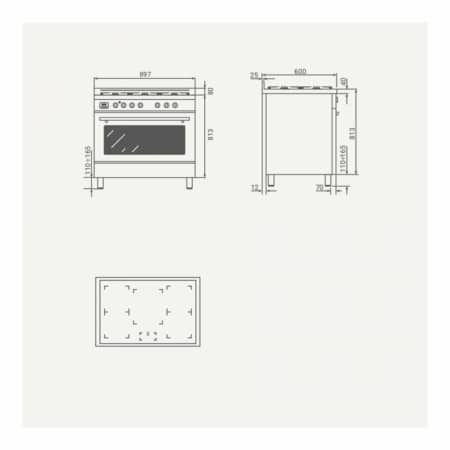 Boretti ML9015IFSAN Fornuis 90 CM - Afbeelding 2