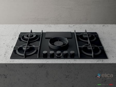 Elica NIKOLATESLA FLAME BL/A/88 Zwart Ingebouwd 88 cm Gaskookplaat 4 zone(s) PRF0147740A