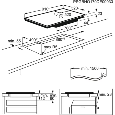 AEG IKE95454FB kookplaat Zwart Ingebouwd Inductiekookplaat zones 5 zone(s) - Afbeelding 6