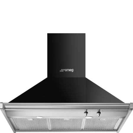 Smeg KD90HNE afzuigkap Muurmontage Zwart, Roestvrijstaal 815 m³/uur A+ - Afbeelding 7