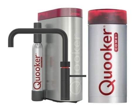 QUOOKER COMBI FUSION SQUARE ZWART + CUBE – 22FSBLK
