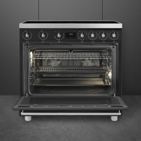 Smeg Symphony C9IMMB2 fornuis Vrijstaand fornuis Electrisch Inductiekookplaat zones Zwart A - Afbeelding 2