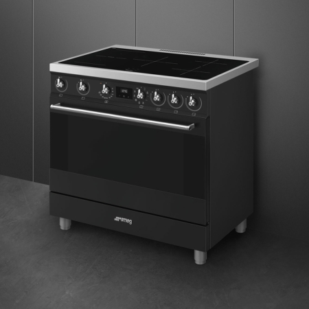 Smeg Symphony C9IMMB2 fornuis Vrijstaand fornuis Electrisch Inductiekookplaat zones Zwart A - Afbeelding 4