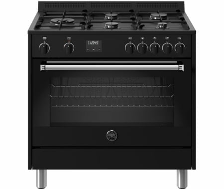 Bertazzoni MPL95L1ENND gas fornuis met 5 branders, zwart