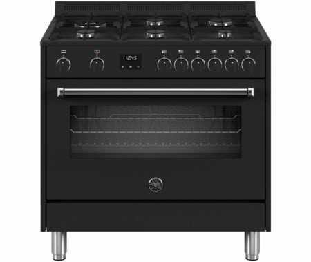 Bertazzoni MPL96L1ENNC gas fornuis met 6 branders, zwart