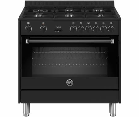 Bertazzoni MPL96L1ENNV gas fornuis met 6 branders, zwart