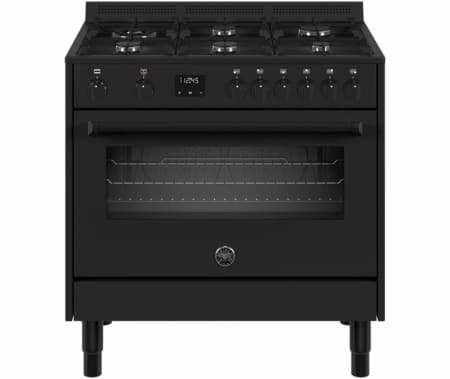Bertazzoni MPL96L1ETNC gas fornuis met 6 branders, zwart