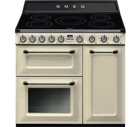 Smeg CUISINIARE TR93IP2 Range-fornuis Zoneloze inductiekookplaat Crème A