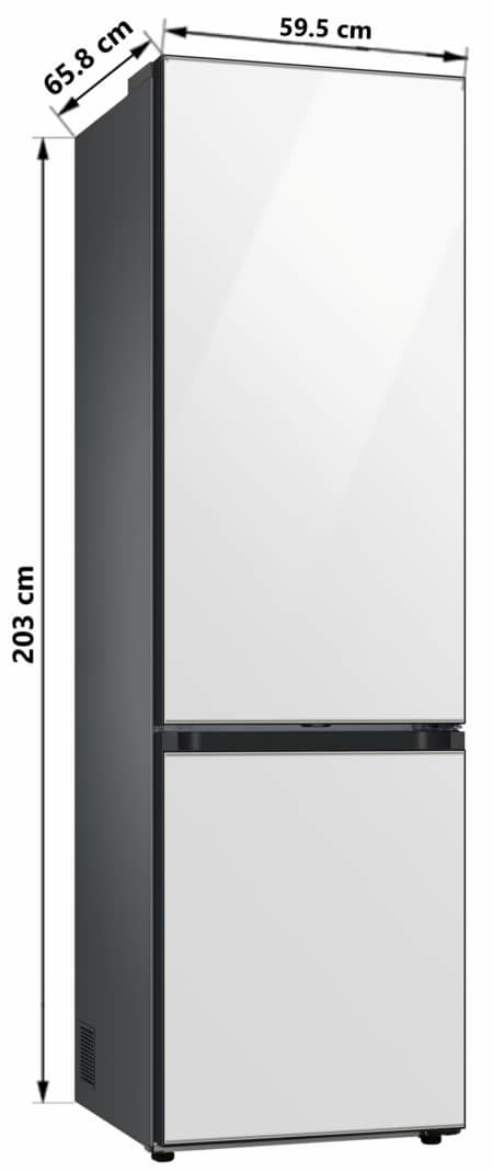 SAMSUNG BESPOKE RB38A7B5C12 koel-vriescombinatie No Frost 203cm Natuurlijk wit (glas) - Afbeelding 5