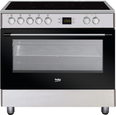 BEKO GM17300GXNS fornuis Vrijstaand fornuis Electrisch Keramisch Zwart, Roestvrijstaal A - Afbeelding 4