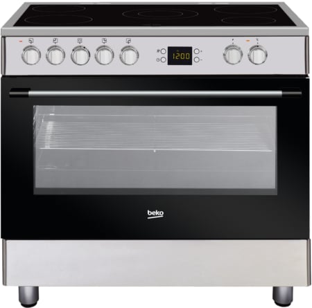 BEKO GM17300GXNS fornuis Vrijstaand fornuis Electrisch Keramisch Zwart, Roestvrijstaal A