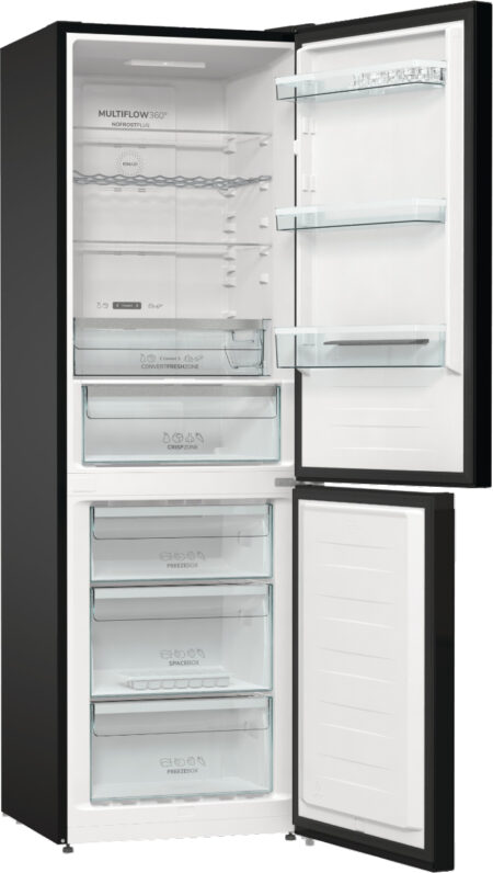 Gorenje NRK6192ABK4 koel-vriescombinatie Vrijstaand 302 l E Zwart - Afbeelding 3