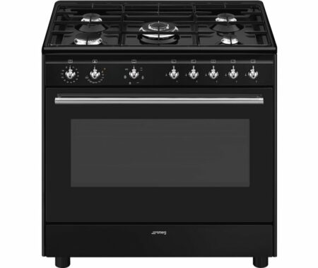 Smeg CX91GMBLNLK gas fornuis met 4 branders / zones, zwart