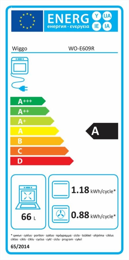 WIGGO WO-E609R(BB) SERIE 9 - GASFORNUIS -ZWART - Afbeelding 2