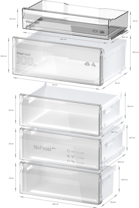 Bosch Serie 4 KGN49OXBT koel-vriescombinatie Vrijstaand B Zwart - Afbeelding 9