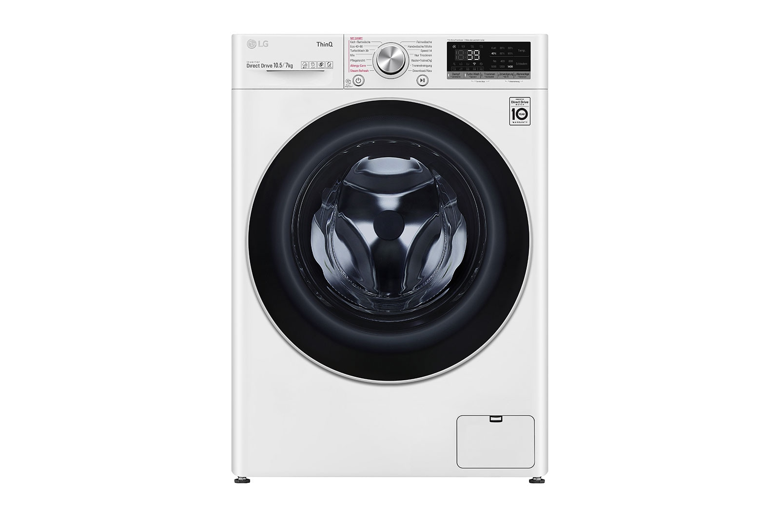 LG V7WD107H2E Was-droogcombinatie Vrijstaand Voorbelading Wit E DHZ4994