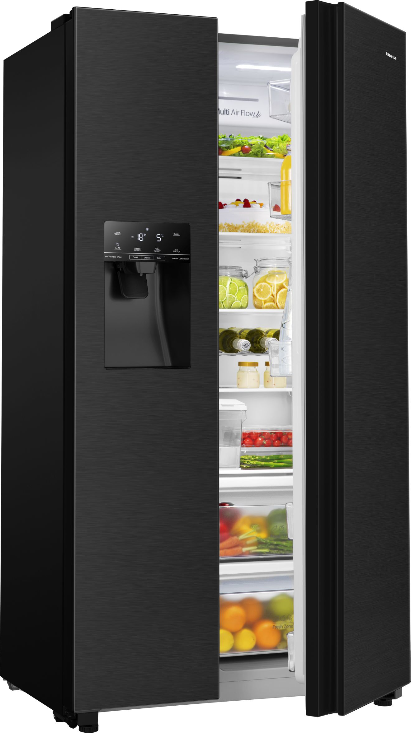 Hisense RS694N4TFE amerikaanse koelkast Vrijstaand 562 l E Zwart EWO4890 - Afbeelding 3
