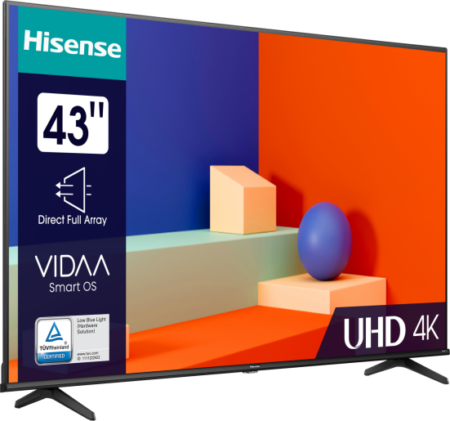Hisense 43A6KTUK tv 109,2 cm (43") 4K Ultra HD Smart TV Wifi Zwart 200 cd/m² DHZ302 - Afbeelding 7