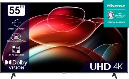 Hisense 55A6KTUK tv 139,7 cm (55") 4K Ultra HD Smart TV Wifi Zwart 300 cd/m² DHZ308