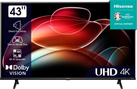 Hisense 43A6KTUK tv 109,2 cm (43") 4K Ultra HD Smart TV Wifi Zwart 200 cd/m² DHZ302