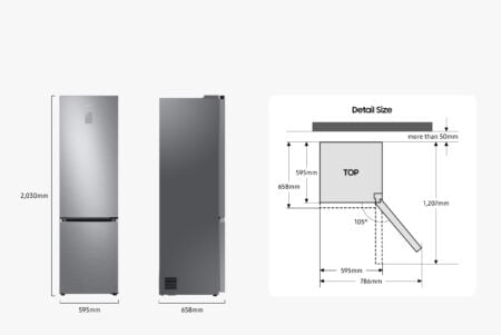 Samsung RB38C607AB1 koel-vries combinatie Vrijstaand 387 l A Zwart EWO1012 - Afbeelding 3