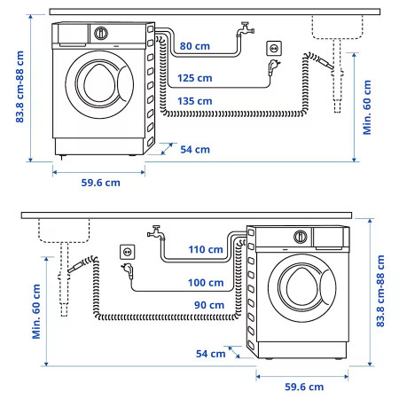 Ikea Tvattad Inbouw Was-droogcombinatie 8-4 Kg 1600t DHZ937 - Afbeelding 2