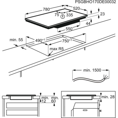 AEG IKE84445FB Zwart Ingebouwd 80 cm Inductiekookplaat zones 4 zone(s) - Afbeelding 7