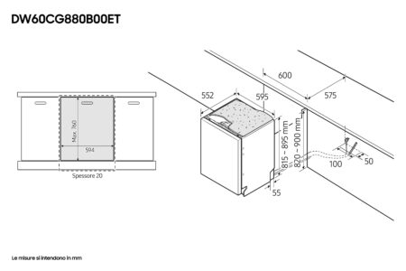 Samsung DW60CG880B00ET vaatwasser Volledig ingebouwd 14 couverts A - Afbeelding 5