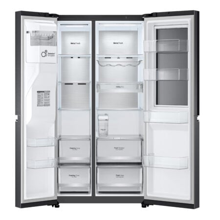 LG InstaView GSXV91MCAE amerikaanse koelkast Vrijstaand 635 l E Zwart - Afbeelding 4