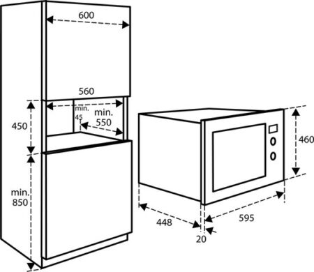 Inventum IMC6132FZWA Combimagnetron - 32 l - Nis 45 cm - Zwart - Afbeelding 4