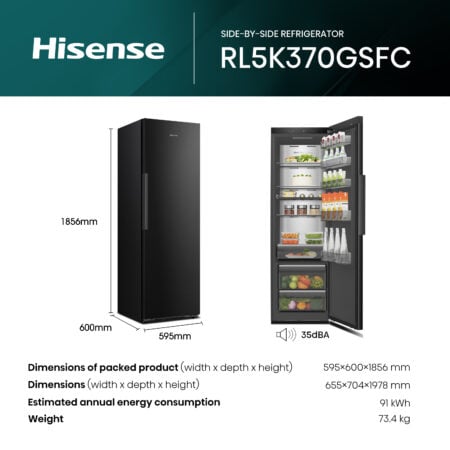 Hisense RL5K370GSFC koelkast Vrijstaand 372 l C - Afbeelding 15