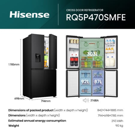 Hisense RQ5P470SMFE koel-vriescombinatie Vrijstaand 482 l E DHZ2323 - Afbeelding 13