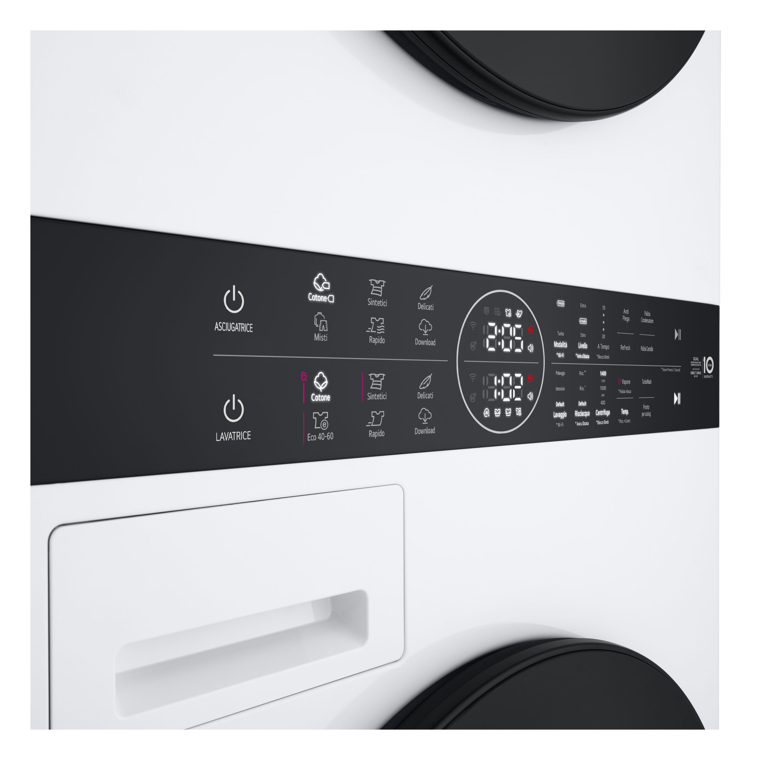 LG WT1210WWF Was-droogcombinatie Vrijstaand Voorbelading Wit A - Afbeelding 6