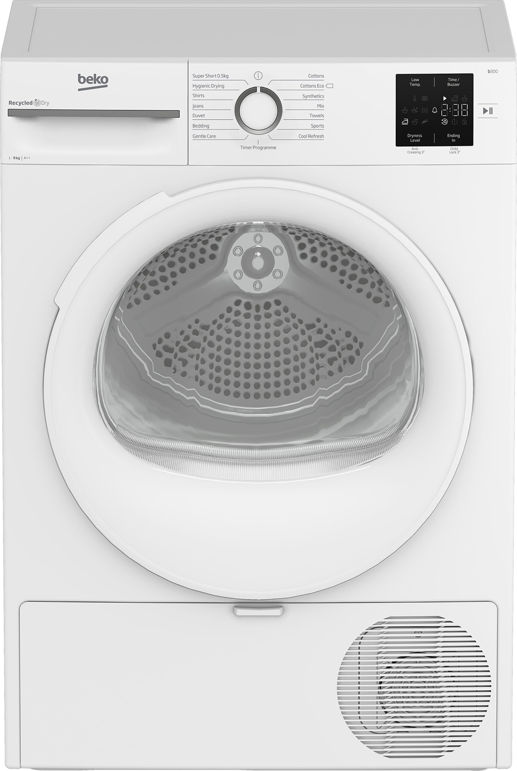 Beko BM3T39232CW wasdroger Vrijstaand Voorbelading 9 kg Wit