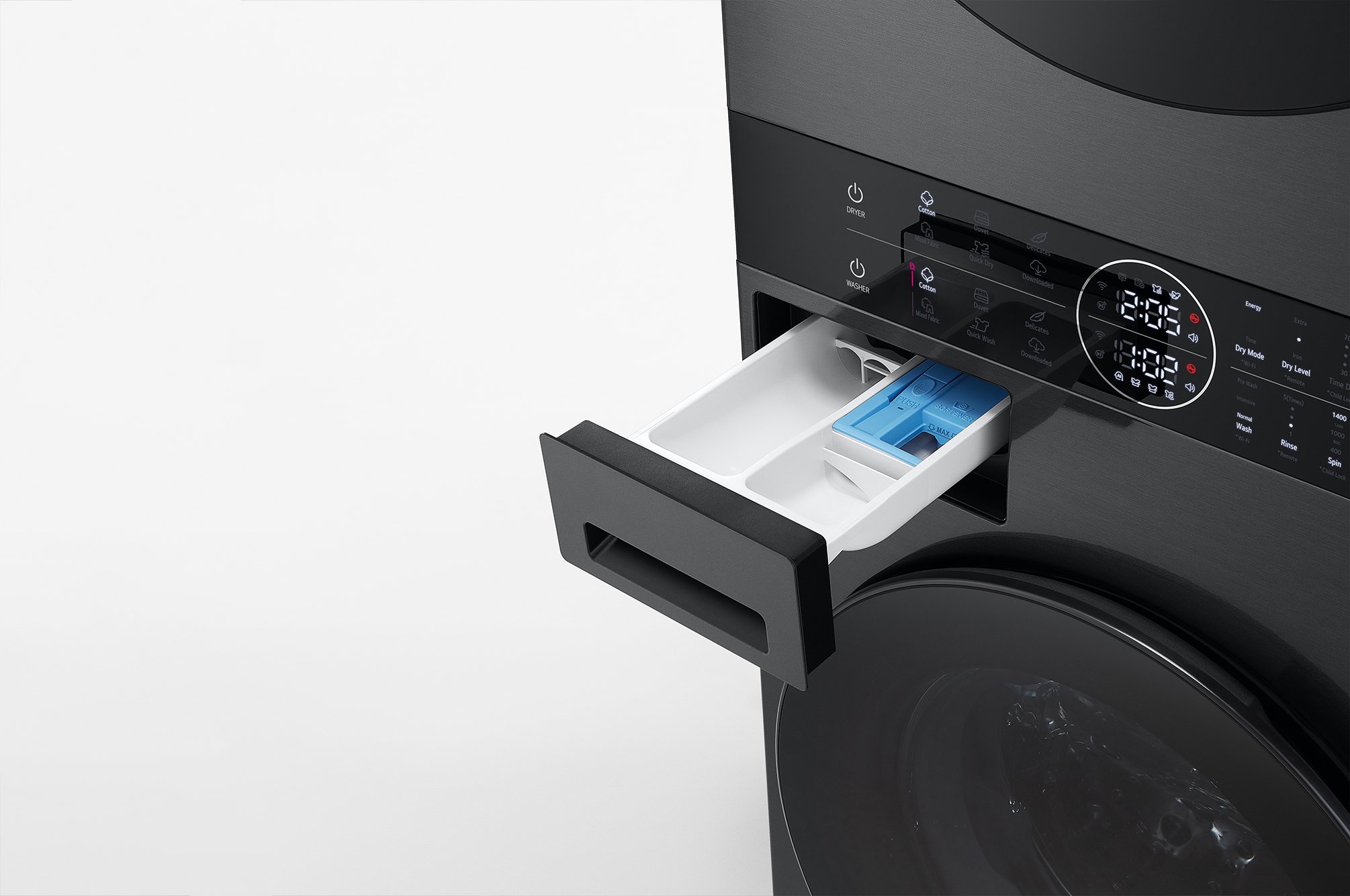 LG WT1210BBF Was-droogcombinatie Vrijstaand Voorbelading Zwart C - Afbeelding 5