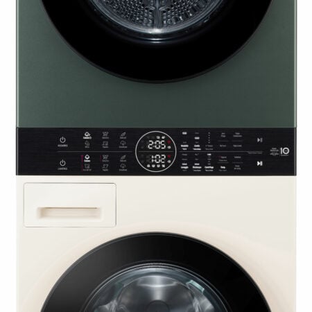 LG WT1210EGF Was-droogcombinatie Vrijstaand Voorbelading Groen, Wit A - Afbeelding 5