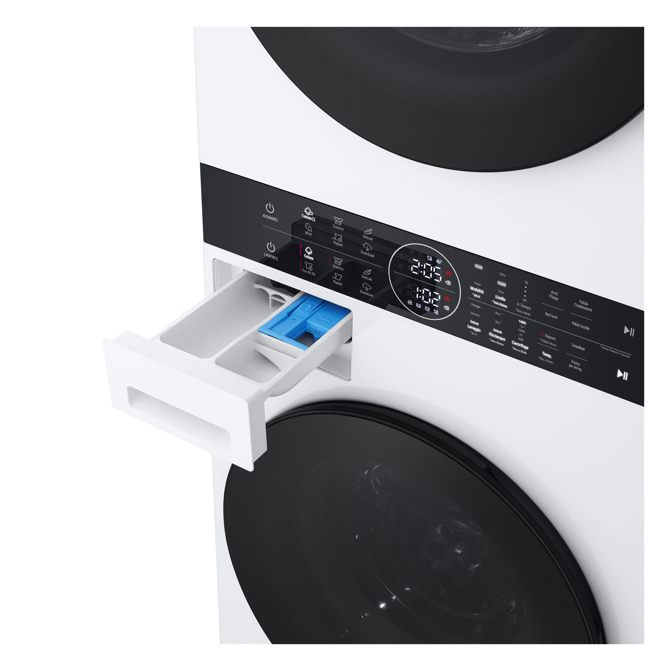 LG WT1210WWF Was-droogcombinatie Vrijstaand Voorbelading Wit A - Afbeelding 5