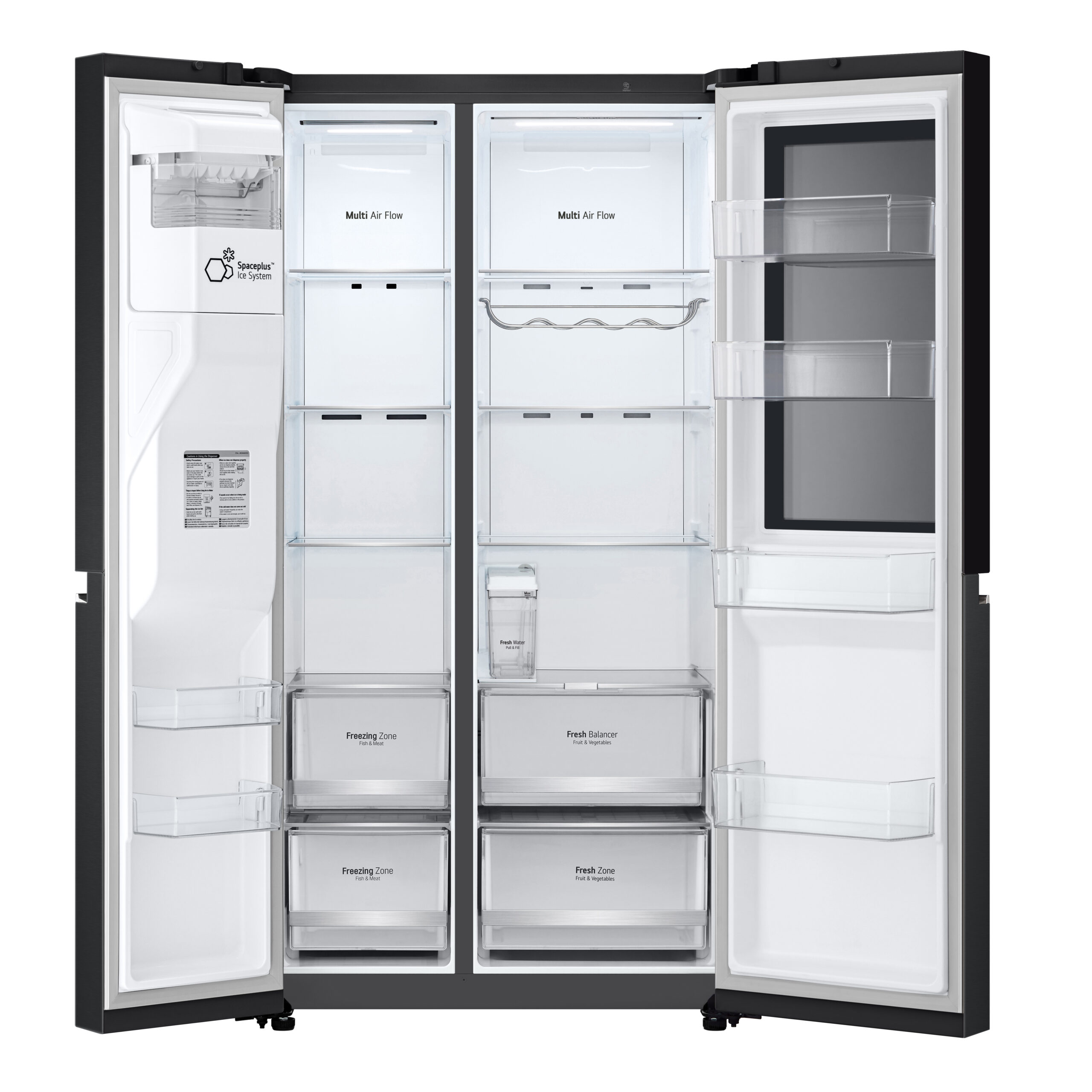 LG InstaView GSGV81EPLL amerikaanse koelkast Vrijstaand 635 l E Zwart - Afbeelding 4
