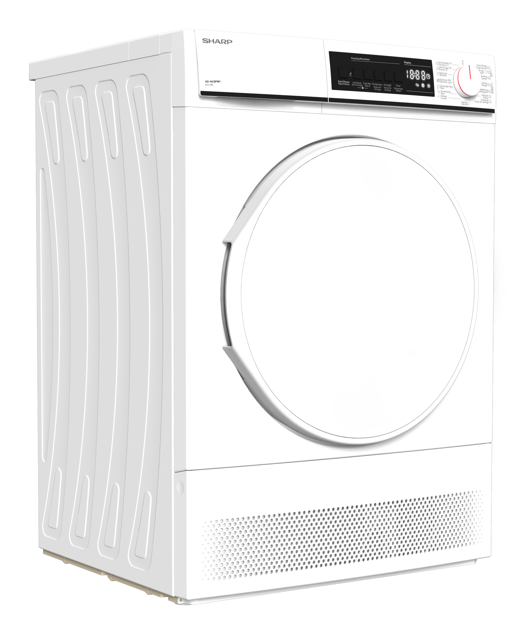 Sharp KDNC8PW1BE wasdroger Vrijstaand Voorbelading 8 kg Wit EWO11112025 - Afbeelding 3